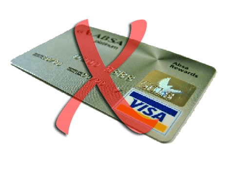 Creditcards nee Geen creditcards